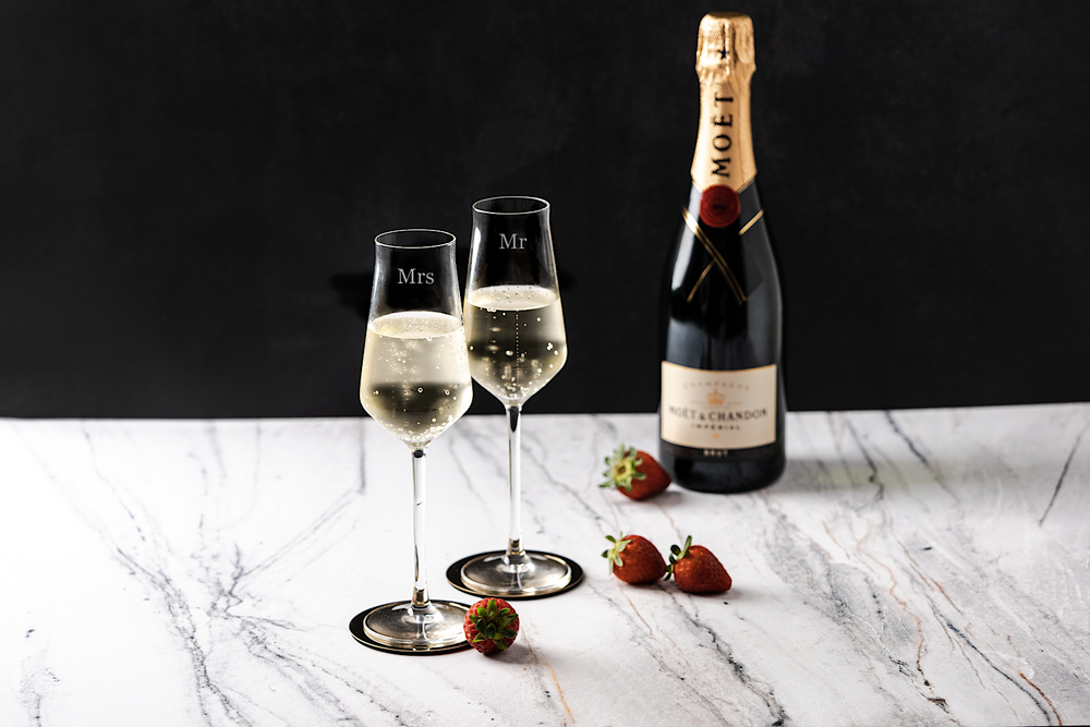 Nouvelle Glass Personalised Glassware Lucy Champagne Flute Set landscape